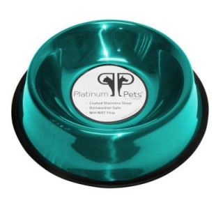 Platinum Pets 6.25 Cup Stainless Steel Non Embossed Non Tip Bowl in Teal NEB64TL