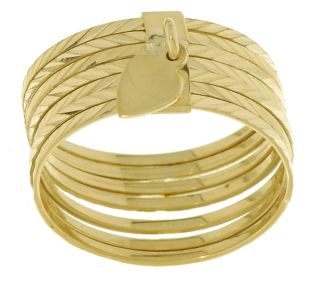 14k Yellow Gold Seven day Heart Ring  ™ Shopping   Top