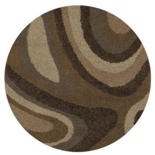 Mohawk Home Ink Swirl Camel 8 ft. Round Area Rug 292966