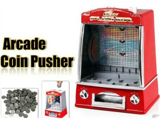 Novelty Mini Arcade Fairground Coin Pusher  Game Replica Penny Pusher Family Children