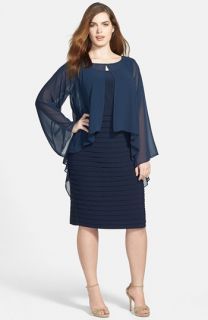 Adrianna Papell Poncho Banded Dress (Plus Size)