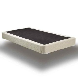 Solid Pine Mattress Foundation Upholstered w Quilted Fabric (Twin)