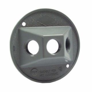 Bell 4 in. Round Weatherproof Cluster Cover with three 1/2 in. Outlets 5197 0