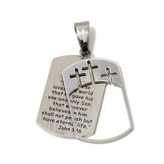 Michael Anthony Jewelry® Stainless Steel Scripture Dogtag Pendant   7694999