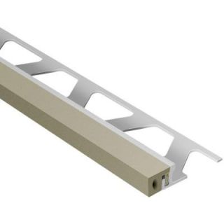 Schluter Dilex KSA Aluminum with Grey Insert 17/32 in. x 8 ft. 2 1/2 in. Rubber and Metal Movement Joint Tile Edging Trim AKSA140G