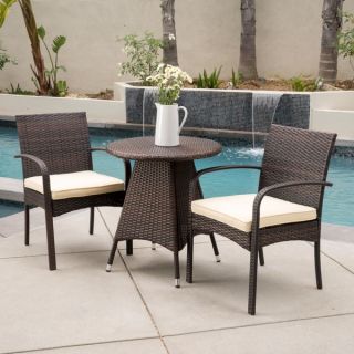 Christopher Knight Home Peterson Outdoor 3 piece Wicker Bistro Set