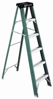 Fiberglass 6 foot 225 pound Rating Green/ Black Step Ladder   11061333