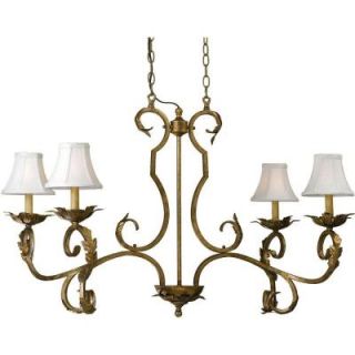 AF Lighting Candice Olson Collection, Belcaro 4 Light Antique Gold Chandelier with White Shades 6735 4H