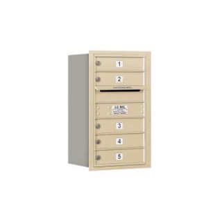 Salsbury Industries 3700 Series 27 in. 7 Door High Unit Sandstone Private Rear Loading 4C Horizontal Mailbox with 5 MB1 Doors 3707S 05SRP