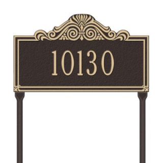 Whitehall Products Villa Nova Rectangular Bronze/Gold Standard Lawn One Line Address Plaque 1115OG