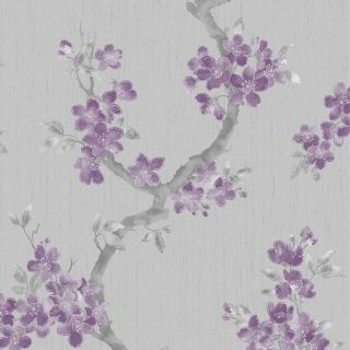 Graham & Brown Purple Strippable Non Woven Paper Unpasted Textured Wallpaper