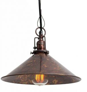 Kalalou NDP1025 Cone Shaped Pendant Lamp with Antique Rustic Finish