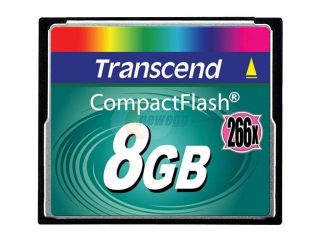 Transcend 8GB Compact Flash (CF) Flash Card Model TS8GCF266