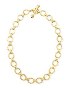 Elizabeth Locke Rimini Gold 19k Link Necklace, 17L