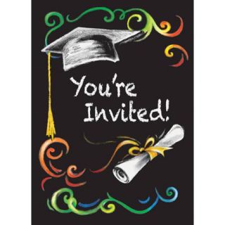 Chalkboard Graduation Invitations, 8 Count