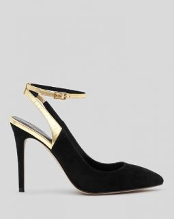 REISS Pointed Toe Pumps   Carreen Ankle Strap High Heel