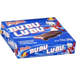 Ricolino Bubu Lubu: Strawberry Flavored Jelly & Marshmallow w/Chocolate Coating Bar, 8 Pk