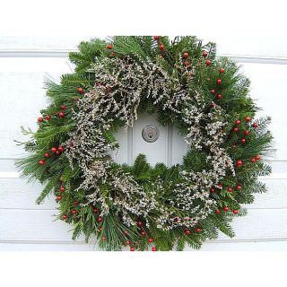 Fresh 24 inch Balsam and Dried Flower Wreath   13191365  