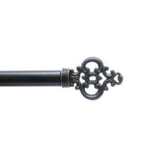 Home Decorators Collection 72 in.   144 in. 1 in. Iron Key Rod Set in Black 29 3610 39