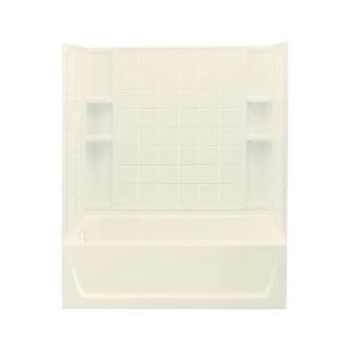 STERLING Ensemble 60 in. x 32 in. x 76 in. Standard Fit Bath and Shower Kit in Biscuit 71120112 96