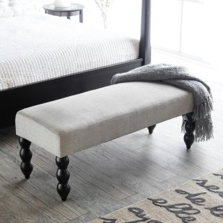 Altea Upholstered Bedroom Bench   Linen Sand