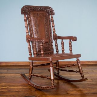 Nobility Cedar and Leather Rocking Chair (Peru)   Shopping