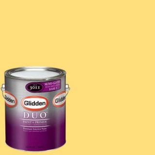 Glidden DUO 1 gal. #GLY09 01F Canary Song Semi Gloss Interior Paint with Primer GLY09 01S