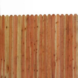 6 ft. H x 8 ft. W Construction Common Redwood Dog Ear Fence Panel 01728