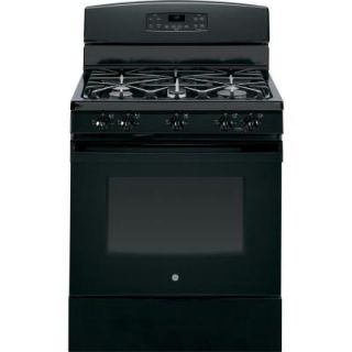 GE 5.0 cu. ft. Gas Range with Self Cleaning Convection Oven in Black JGB697DEHBB