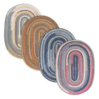 Perfect Stitch Multicolor Braided Cotton blend Rug (3 x 5 Oval)