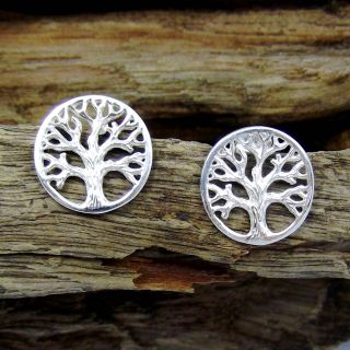 Beautiful Tree of Life Sterling Silver .925 Post Earrings (Thailand