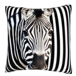 Zebra Against Stripes 18 inch Velour Throw Pillow