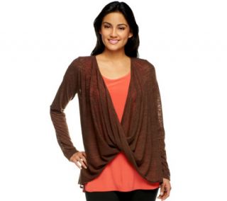 Attitudes by Renee Wrap Sweater with Cami Layering Set   A229657 —
