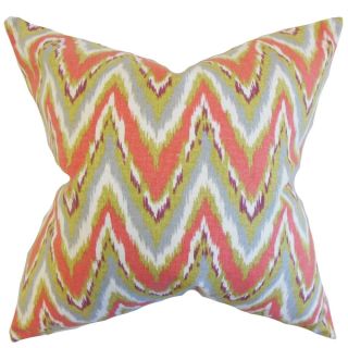 Matisse Zigzag Coral Down and Feather Filled 18 inch Throw Pillow
