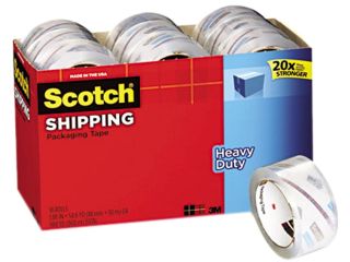 Scotch 3850 18CP 3850 Heavy Duty Packaging Tape Cabinet Pack, 1.88" x 54.6 yds, 18 Rolls