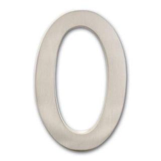 Architectural Mailboxes 5 in. Satin Nickel Floating House Number 0 3585SN 0