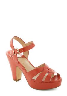 Young and Bold Heel in Coral  Mod Retro Vintage Heels