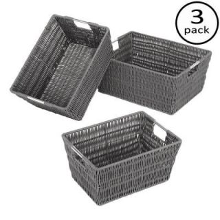 Whitmor Rattique Grey Storage Baskets (3 Piece) 6500 1959 GREY