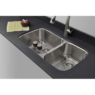 Trio 33.25 x 18.5 Uneven Double Bowl Kitchen Sink