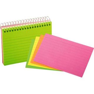 Oxford Glow Spiral Ruled Index Cards, 3 x 5, 50 Pack