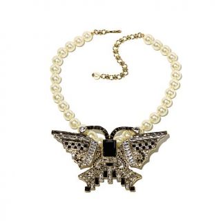 Heidi Daus "Eva Diva" Beaded Crystal Butterfly Drop Necklace   7720153