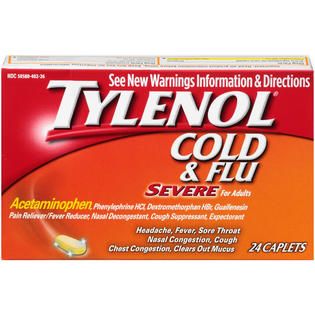 Tylenol Caplets Posted 7/1/2013 Cold & Flu Severe BOX