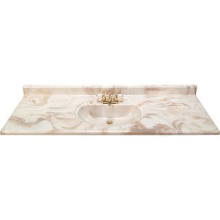 Style Selections Caramel Caramel Cultured Marble Integral Single Sink Bathroom Vanity Top (Common: 61 in x 22 in; Actual: 61 in x 22 in)