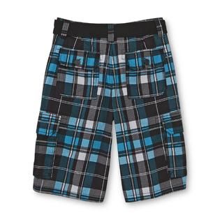 Never Give Up™ By John Cena® Boys Belted Cargo Shorts   Plaid