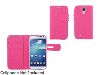KTA Enterprises Mesh Pink Galaxy S4 leather case with magnetic clip and pockets KTA 3012