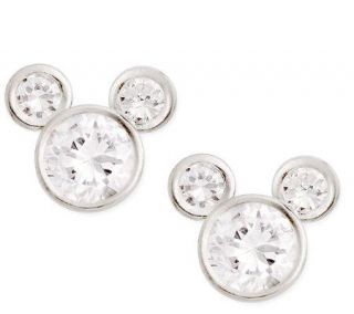 Disney Sterling Silver Diamonique Mickey Stud Earrings —