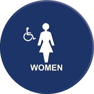 Lynch Sign 12 in. Blue Circle with Women Symbol and Accessible Symbol Sign WR  9