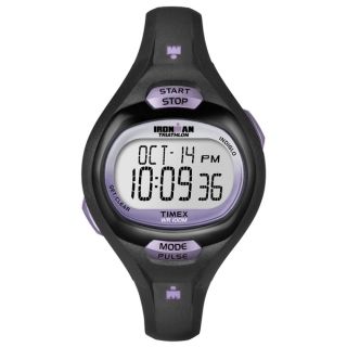 Timex T5K1879J Womens Ironman Pulse Calculator Black/ Purple Resin