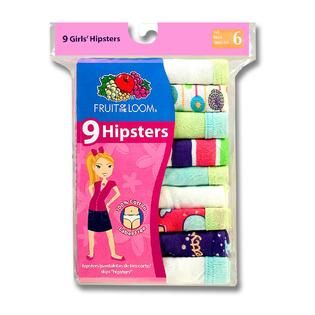 Fruit of the Loom Girls 9 Pack Cotton Hipster   Clothing   Girls