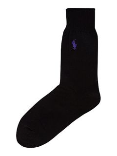 Polo Ralph Lauren Mercerized flat knit cotton sock Black